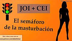 the jerk off instructions game unfolds as a bdsm slave contest in spanish with masturbation challenges