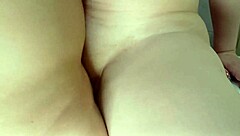 Wife FUCKS on washing machine. She GETS cum in wet pussy from intense action.  