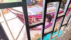 Huge Tits Milf Enjoys Sensual Cunilingus On Balcony With Wet Pussy Dripping In Lazy Sunday Masturbation