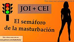 the jerk off instructions game unfolds as a bdsm slave contest in spanish with masturbation challenges