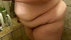 curvy bbw wife gets caught washing up in the homemade shower video