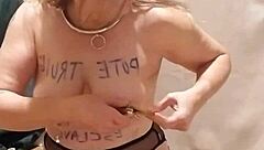 What Happens When French Maid in Bondage Whips Herself into Humiliating Outdoor Submission with Toys