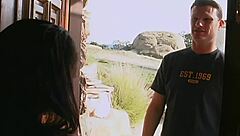 slutty slim brunette girl fucking with blowjob and anal in fishnets and heels!