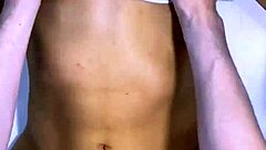 Stepfather and best friend shared a naughty laugh in the kitchen ending with passionate kisses