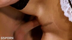 sexy brunette young 18+ milf maid gets anal fucked outdoors in stockings