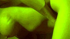 Stephanie Tripp contrasts her hairy pussy with intense pounding action in steamy sauna solo session