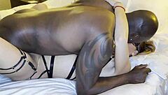 Hotwife Sexy Vxn rides huge black cock in missionary and cowgirl for creampie orgasm during intense interracial encounter.