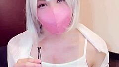 masked beauty crossdresser masturbates while streaming!