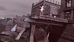 Exclamatory-Provocative Bondage Goddess with Big Ass and Tits in Nude Pussy Bound!