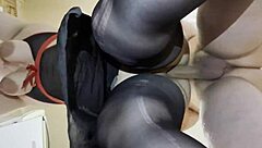 chubby blonde girlfriend bent over for big cock doggystyle pounding in kitchen