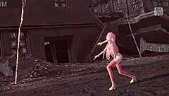 Exclamatory-Provocative Bondage Goddess with Big Ass and Tits in Nude Pussy Bound!