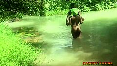 Ebony african wife fucks her pastor during water baptism in close up creampie doggystyle with monster big cock