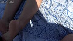 Hairy Amateur Milf Lets Perverted Man Cum On Her Pussy On The Beach In France