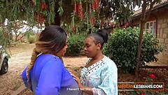 curvy amateur bbw ebony lesbians grind and lick while sharing double dildo in homemade session