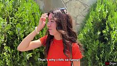 Crazy girl sucks dick in bushes