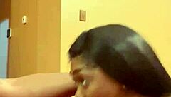 What happens when hot ebony babe takes big black cock for creamy living room pounding?