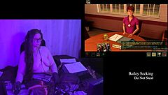 Brunette bbw with big natural tits strips naked in remastered play through part 3