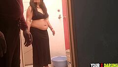 conversational horny couple bangs in bathroom with doggystyle and blowjob action