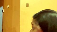 What happens when hot ebony babe takes big black cock for creamy living room pounding?