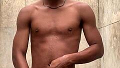 Amateur Soapy Dick Massage Shower Cumm Nearly Got Caught