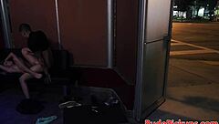 I saw this roughfucked babe getting banged by a dominant stranger in bondage