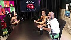 Brazilian beauty has wild desires for sex in elevator during dp session with sheer lingerie