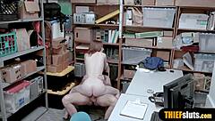 caught cute redhead teen shoplifter faces rough punishment