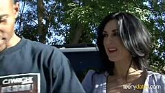 Petite blonde teen babe fingers shaved pussy in shower then fucks fat dick to facial squirt explosion