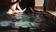 hot brazilian amateur couple gets wild with mature lady in florida pool encounter