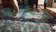 hot brazilian amateur couple gets wild with mature lady in florida pool encounter