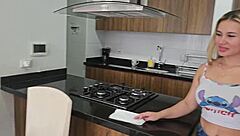 Hey, check out this service employee banging her boss for a bonus, swallowing his cum without him knowing, featuring Karen Sleent