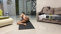 angie elif hot small 18+ tits brunette love play pussy after yoga. she enjoys softcore solo in bedroom.