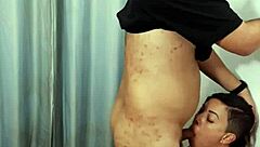 a perverted couple sneaks into a store dressing room for fun