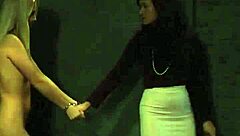 Are you ready for this babe in handcuffs waiting for her mistress in the bathroom?