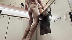 Milf Cheats With Muscular Ebony Stud Banging Doggystyle In Kitchen Quickie