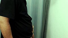 a perverted couple sneaks into a store dressing room for fun