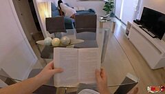 hey stepmom gets stuck on couch so stepson fucks her and cums in ass