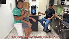 Le preste mi novia a mi amigo para que bailara pero le empezó a frotar la polla bailando regueton