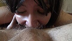 Real amateur wife gives a hardcore rimjob in the early morning session