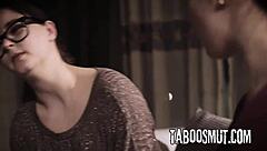 Cheating husband roughly assfucks brunette mistress bent over doggystyle