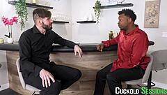 I watch as cheating redhead Lauren Phillips gets double penetrated hard in cuckold session.