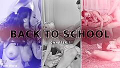 I return to school as nympho teacher monika fox hosting colleagues for wild dp session gp3086