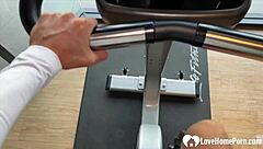 Brunette teases with deepthroat before intense hardcore penetration in gym