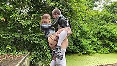 alt girl in spider-man suit gets fucked hard in abandoned building forest