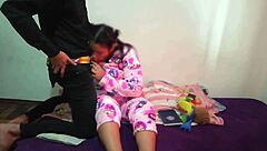 Horny babe masturbates then sucks cock swallows cum 🍆💦