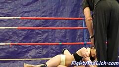 Intense Euro Dyke Wrestling with Facesitting Action