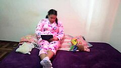 Horny babe masturbates then sucks cock swallows cum 🍆💦