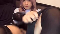 pink-haired ladyboy vibes her tight ass in solo frenzy