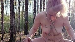 Bound milf slave humiliated outdoors in bdsm doggystyle!