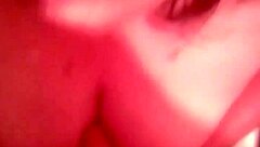 chubby wife kneels naked for hot cum on big tits tub